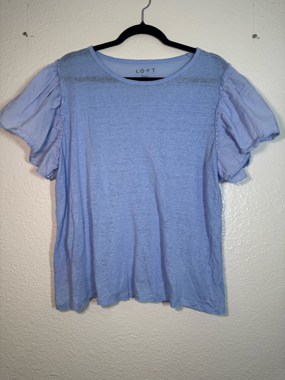 LOFT Linen Puff Sleeve Short Sleeve Tee
